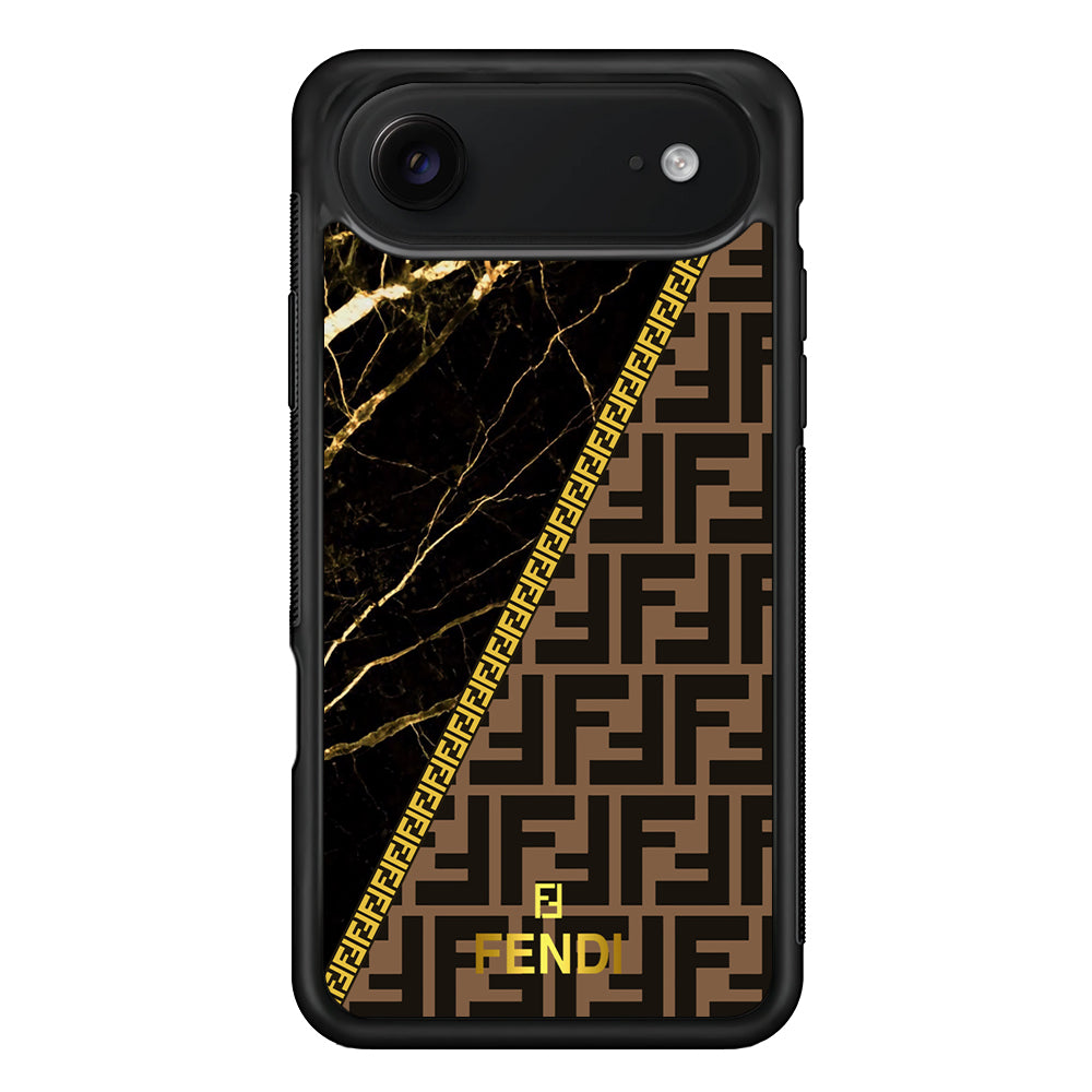 Fendi Patern Marble Gold iPhone 17 Air Case | Slim Rubber Case for iPhone 17 Air