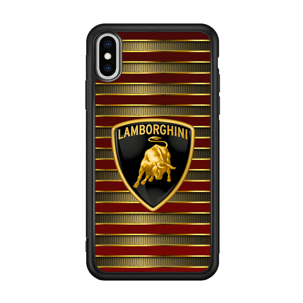 Lamborghini Red Gold Luxury iPhone Xs Max Case | Slim Rubber Case for iPhone Xs Max