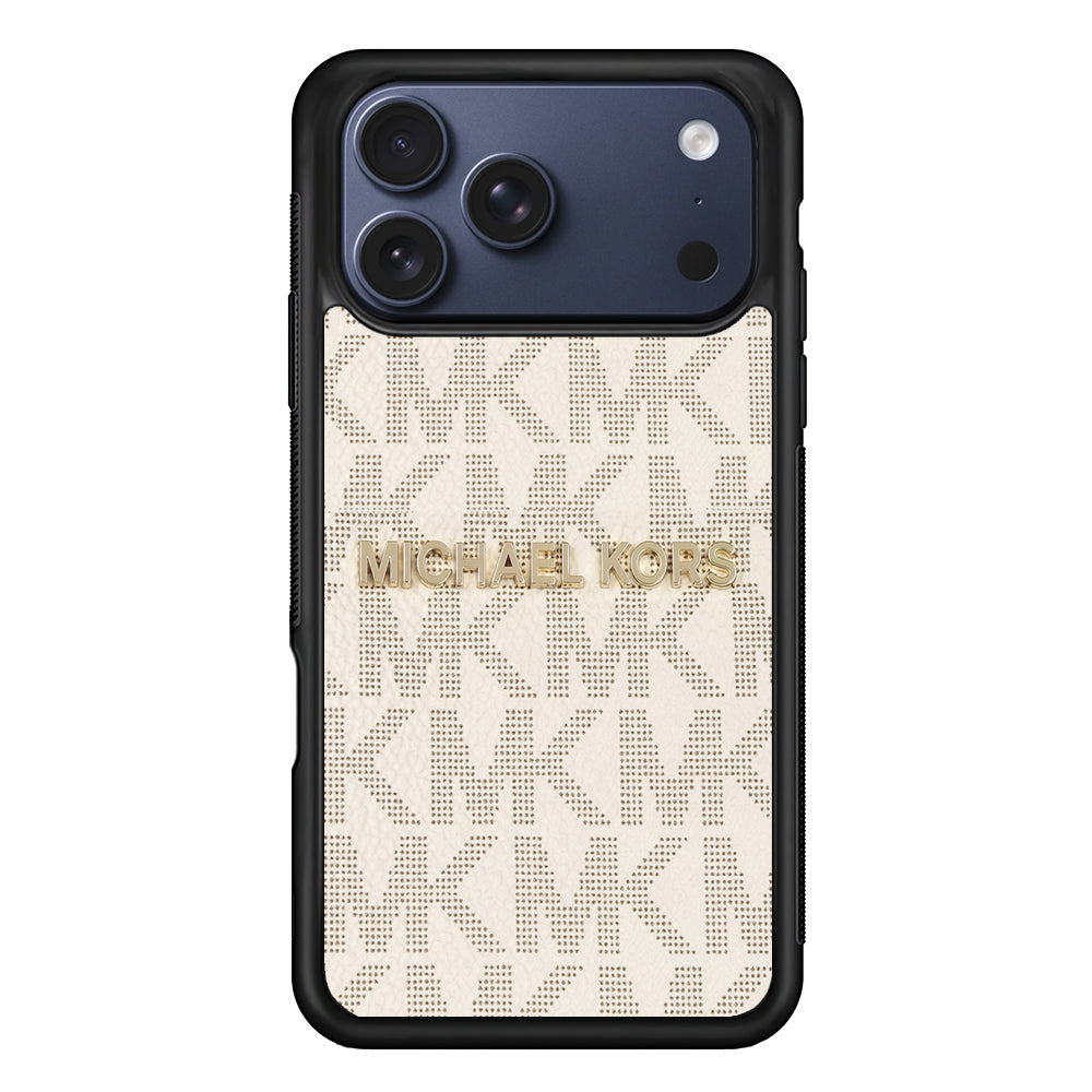Michael Kors White Pattern iPhone 17 Pro Max Case | Slim Rubber Case for iPhone 17 Pro Max