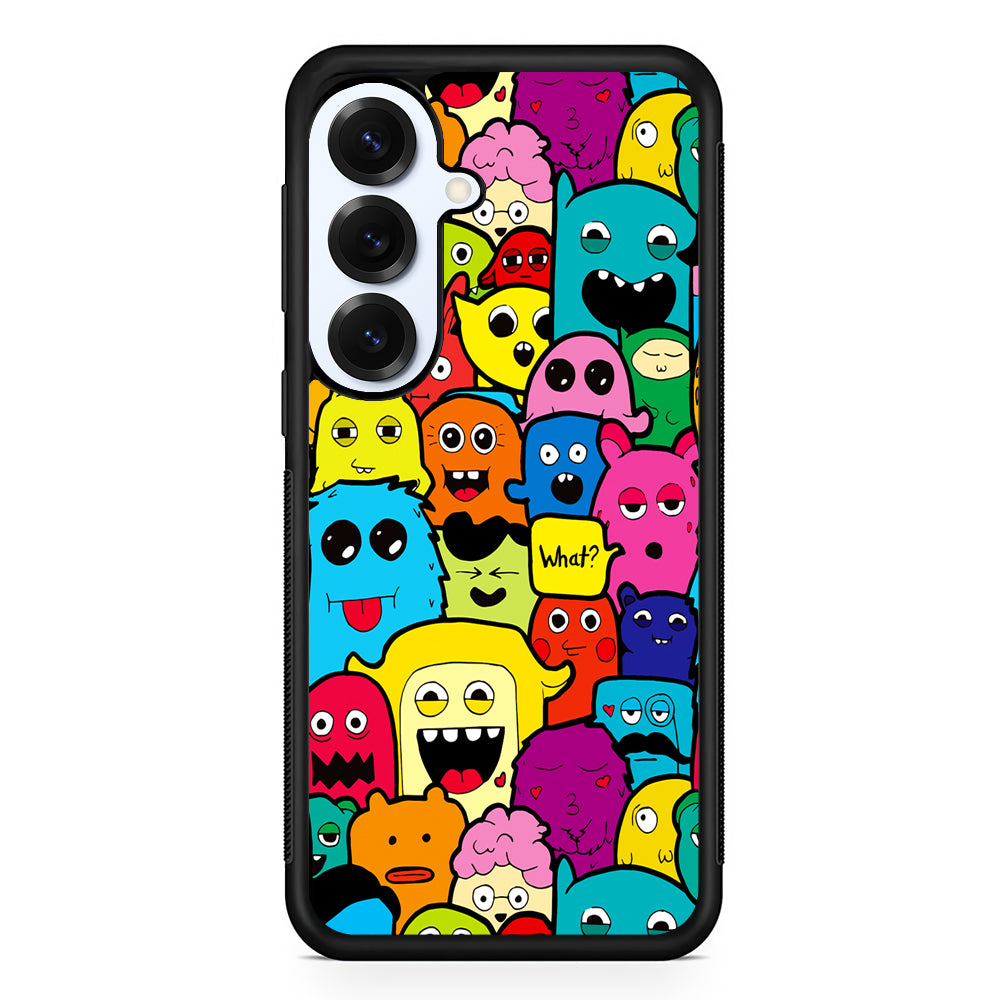 Monster Doodle Funny and Spooky Samsung Galaxy S25 Plus Case | Slim Rubber Cover for Samsung Galaxy S25 Plus