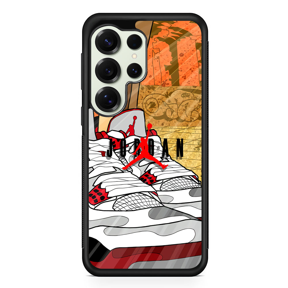 Air Jordan The Cartoon Shoes Samsung Galaxy S25 Ultra Case | Durable Rubber Case for Samsung Galaxy S25 Ultra