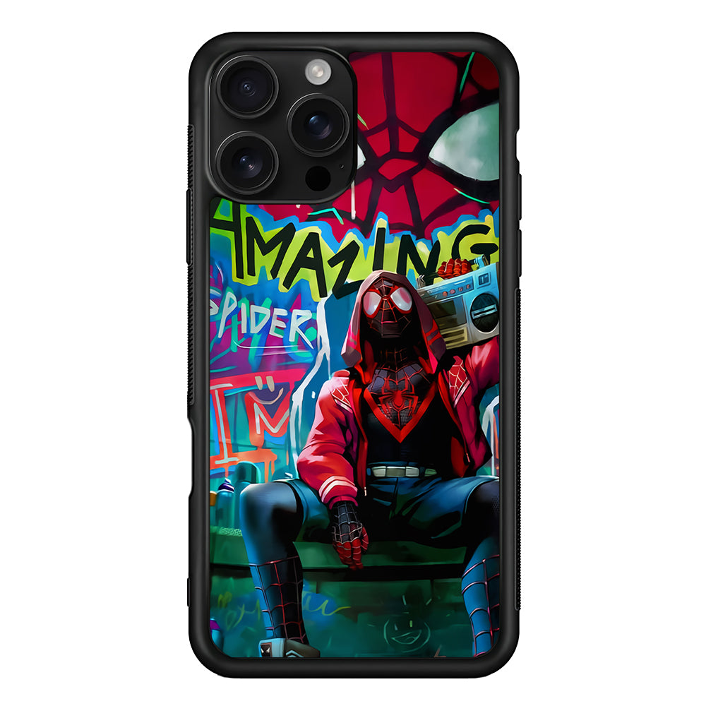 Spider-Man Hip Hop Style iPhone 16 Pro Case | Durable Protective Case for iPhone 16 Pro