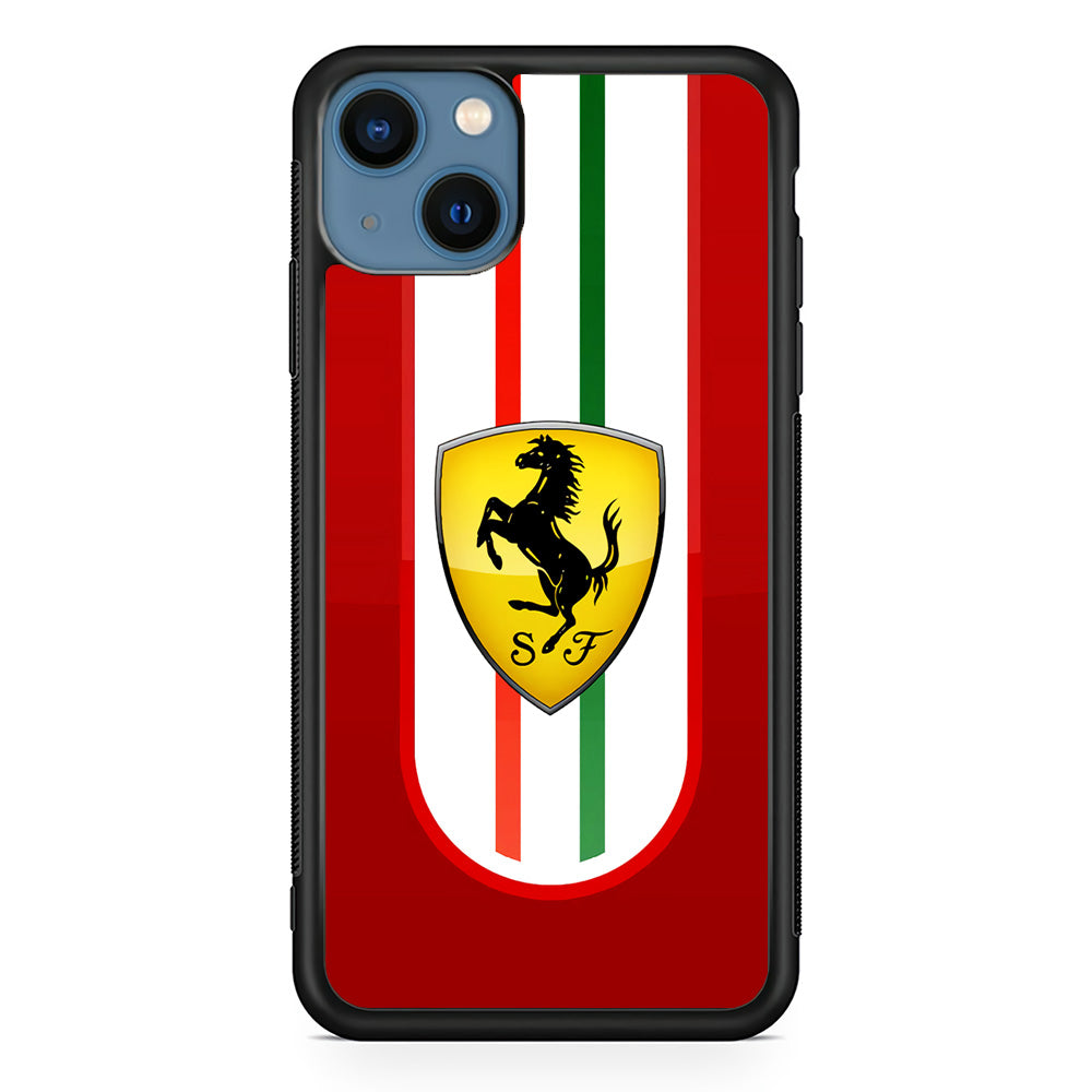 Ferrari Logo Red iPhone 15 Case | Slim Rubber Case for iPhone 15