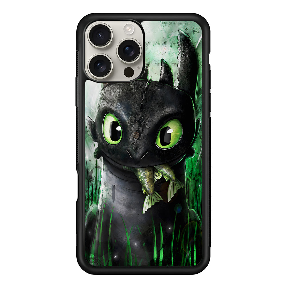 Toothless Eats Fish iPhone 16 Pro Max Case | Stylish Protective Case for iPhone 16 Pro Max