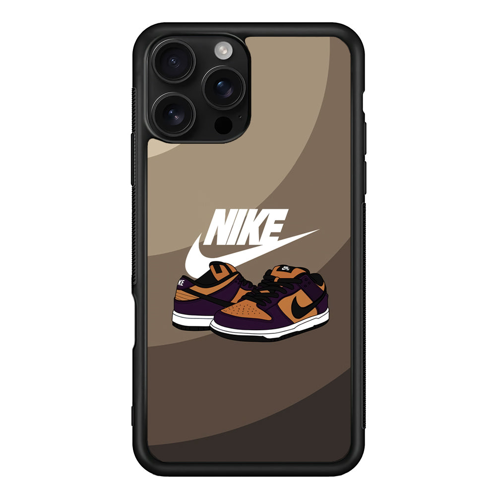 Nike Purple in Brown Layer iPhone 16 Pro Case - Stylish Protective Cover for iPhone 16 Pro