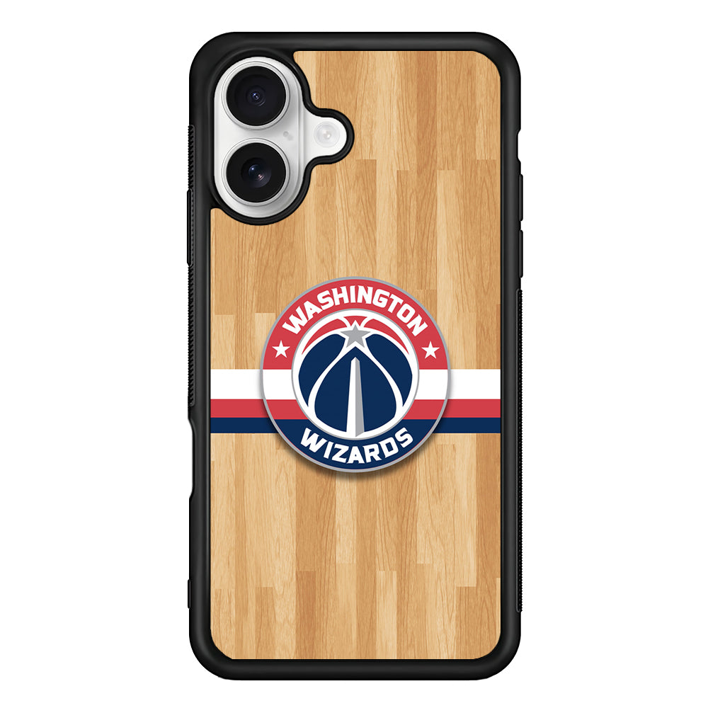Washington Wizards Wood iPhone 16 Plus Case | Durable Protective Rubber Cover
