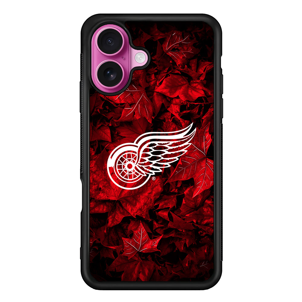 Detroit Red Wings Maple Leaves iPhone 17 Case | Slim Protective Rubber Phone Cover