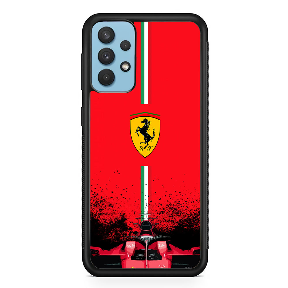 Ferrari Luxury Car Logo Samsung Galaxy A32 Case | Slim Rubber Case for Samsung Galaxy A32