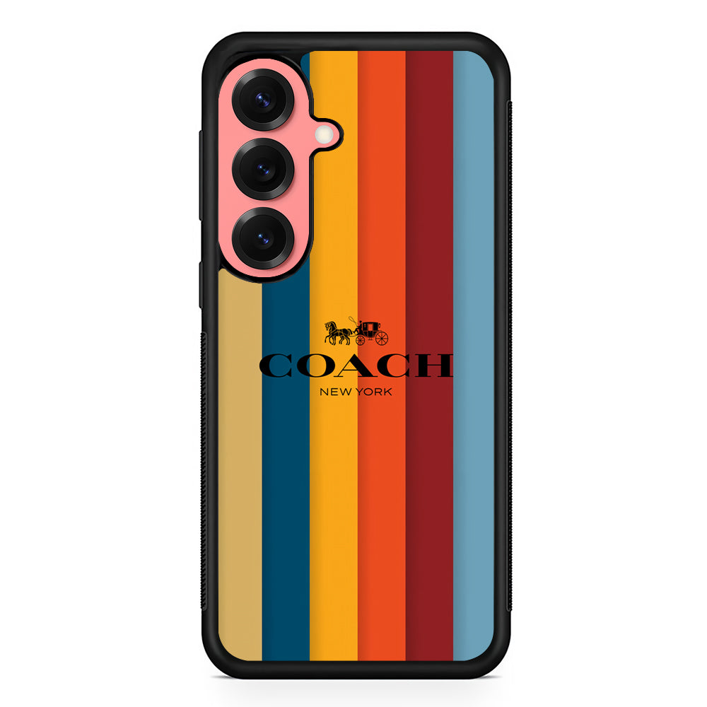 Coach Vertical Colorfull Samsung Galaxy S25 Case | Slim Rubber Case for Samsung Galaxy S25