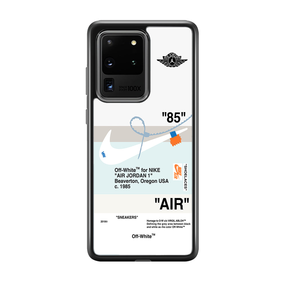 Off White x Nike Air Jordan Natural Samsung Galaxy S20 Ultra Case | Slim Rubber Case for Samsung Galaxy S20 Ultra