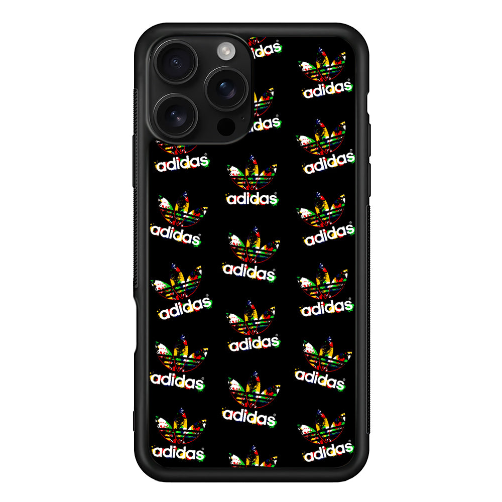 Adidas Logo Collection Pattern iPhone 16 Pro Case - Stylish Protective Cover for iPhone 16 Pro