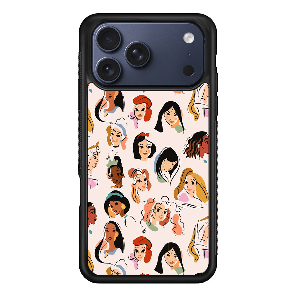 Princess Face Sketch Collection iPhone 17 Pro Max Case | Slim Protective Cover for iPhone 17 Pro Max