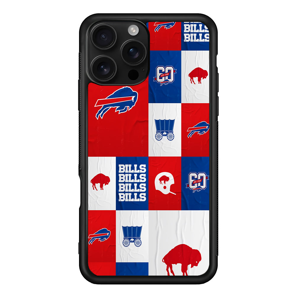 Buffalo Bills Collage iPhone 16 Pro Case | Durable Protective Case for iPhone 16 Pro