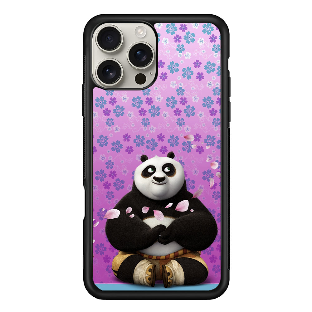 Kung Fu Panda Flower Background iPhone 16 Pro Max Case | Stylish Protective Case for iPhone 16 Pro Max