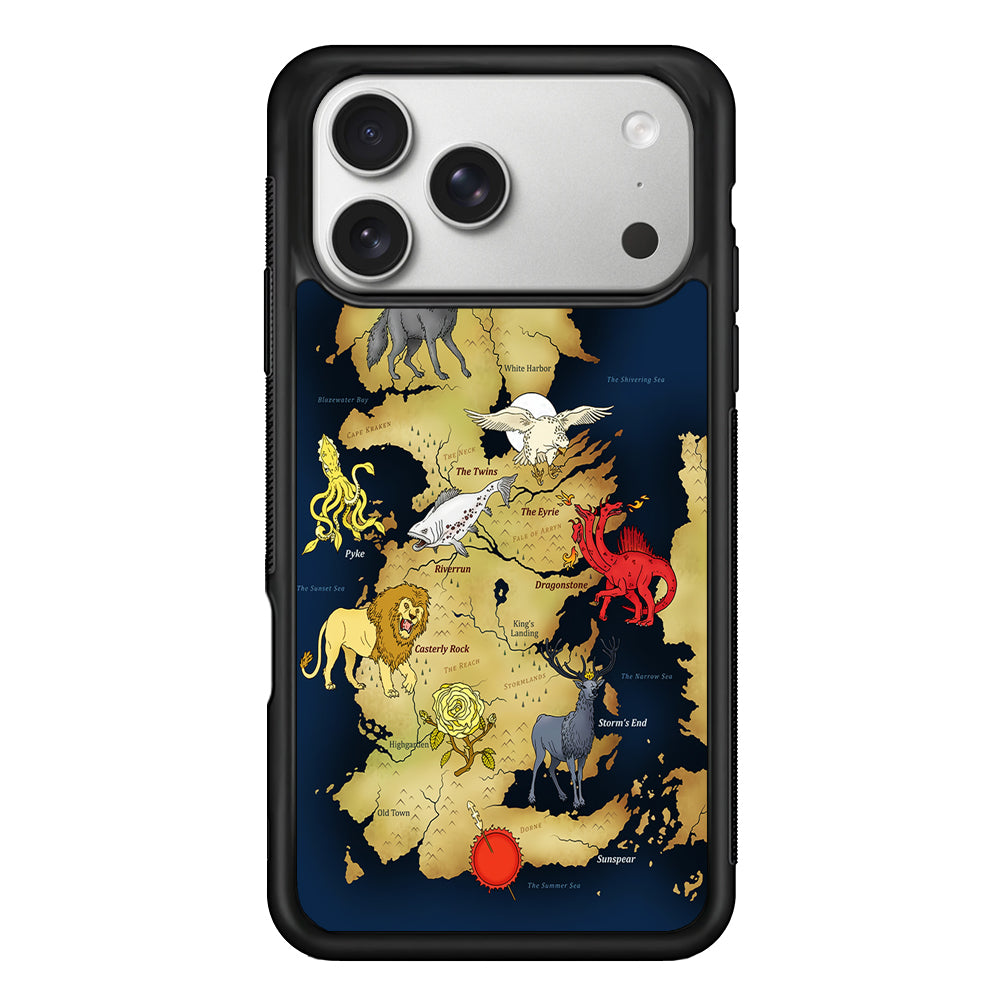 Game of Thrones Map of Westeros iPhone 17 Pro Case | Slim Rubber Case for iPhone 17 Pro