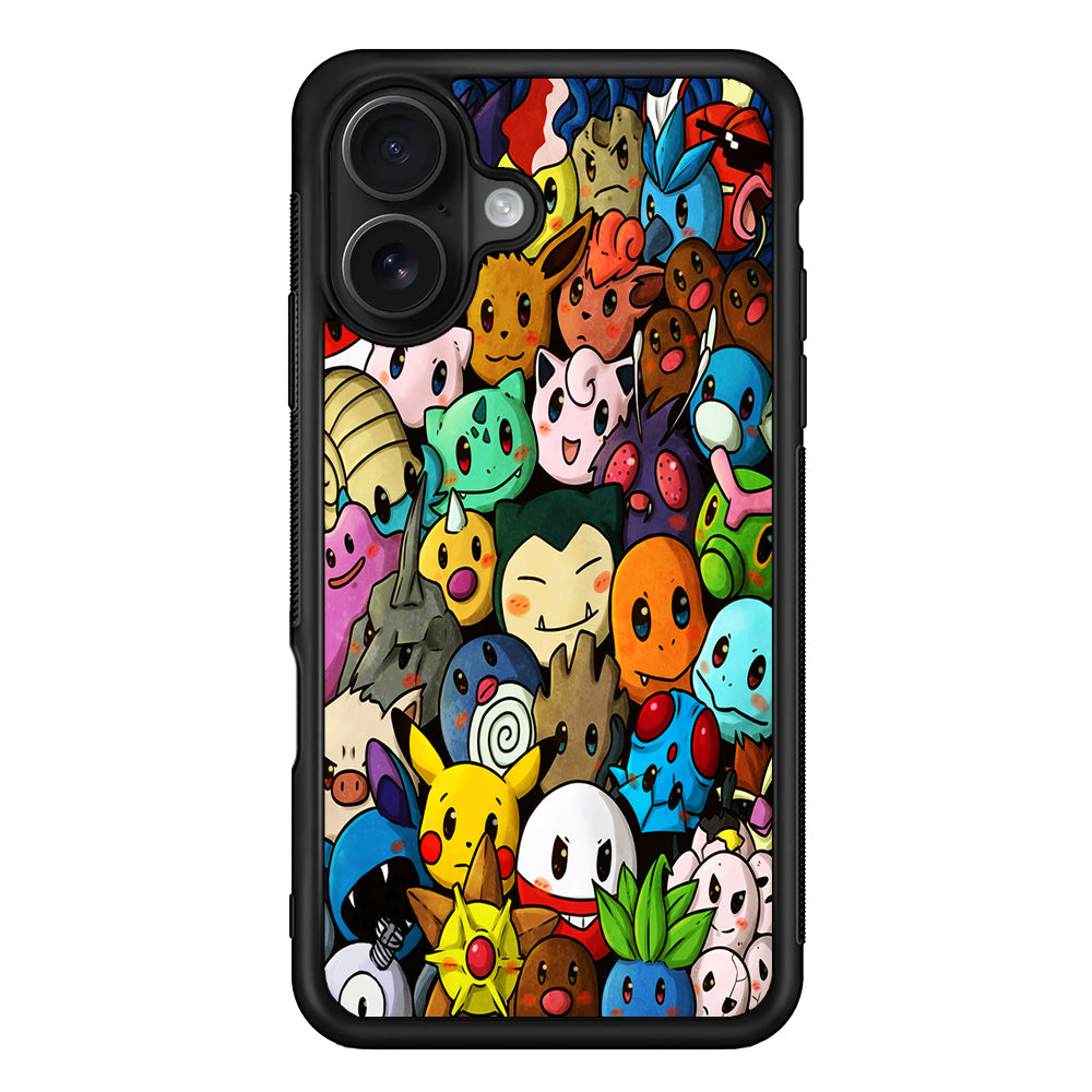 Bunch of Cute Pokemon iPhone 16 Case - Oxvistore