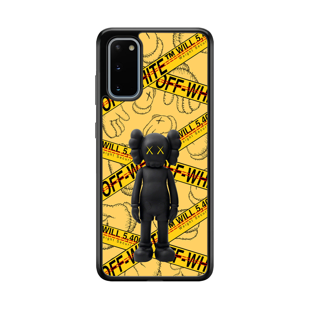 Kaws x Off White Yellow Belt Samsung Galaxy S20 Case | Slim Rubber Case for Samsung Galaxy S20