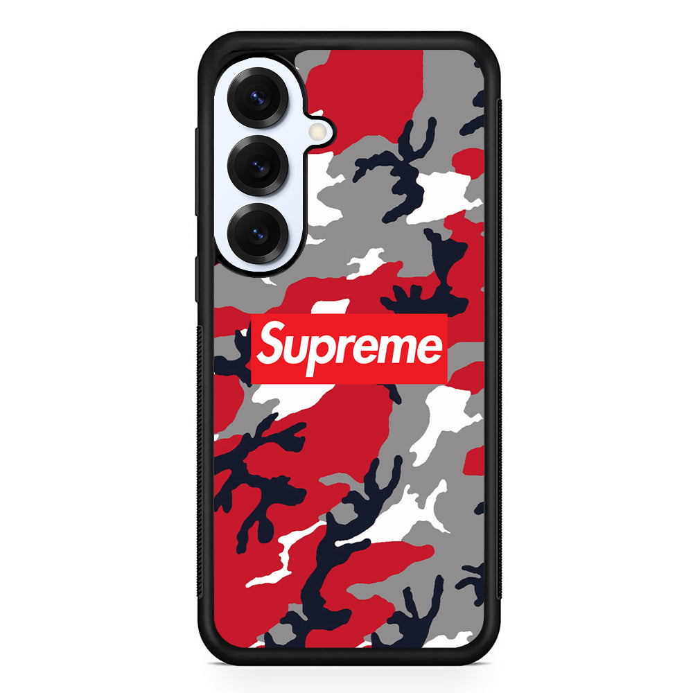 Supreme Camo Red Samsung Galaxy S25 Plus Case | Slim Rubber Case for Samsung Galaxy S25 Plus