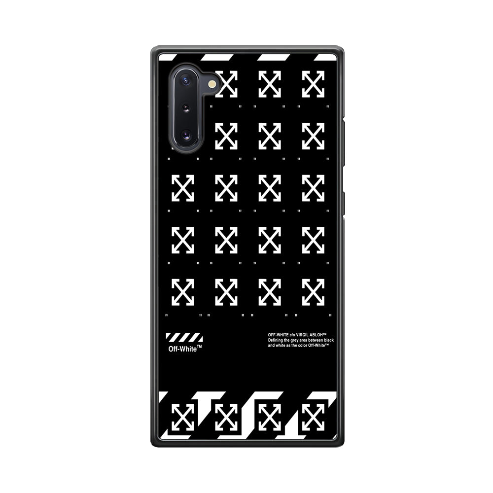 Off White Logo Black Pattern Samsung Galaxy Note 10 Case | Slim Rubber Case for Samsung Galaxy Note 10