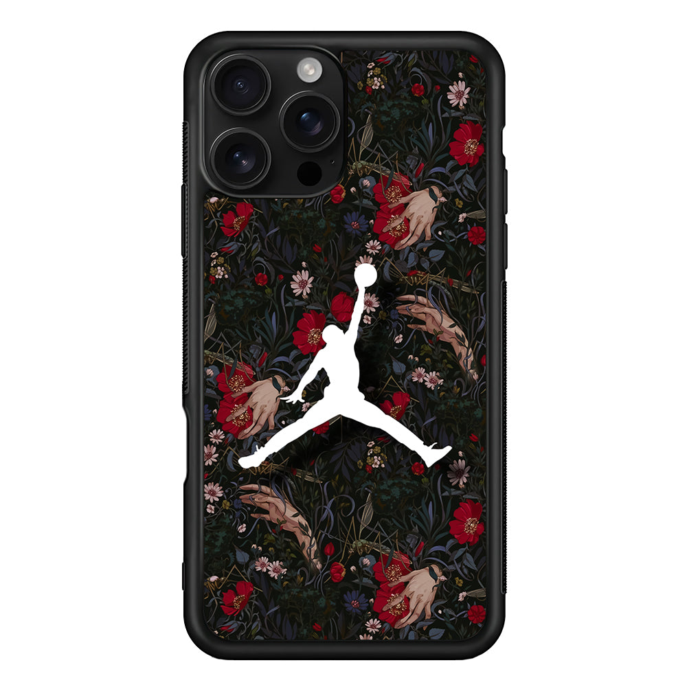 Air Jordan Logo Flower Art iPhone 16 Pro Case - Stylish Protective Cover for iPhone 16 Pro
