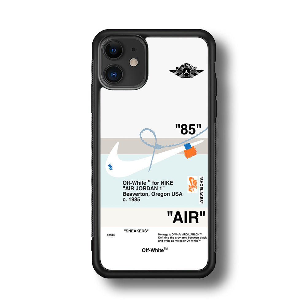 Off White x Nike Air Jordan Natural iPhone 12 Case | Slim Rubber Case for iPhone 12
