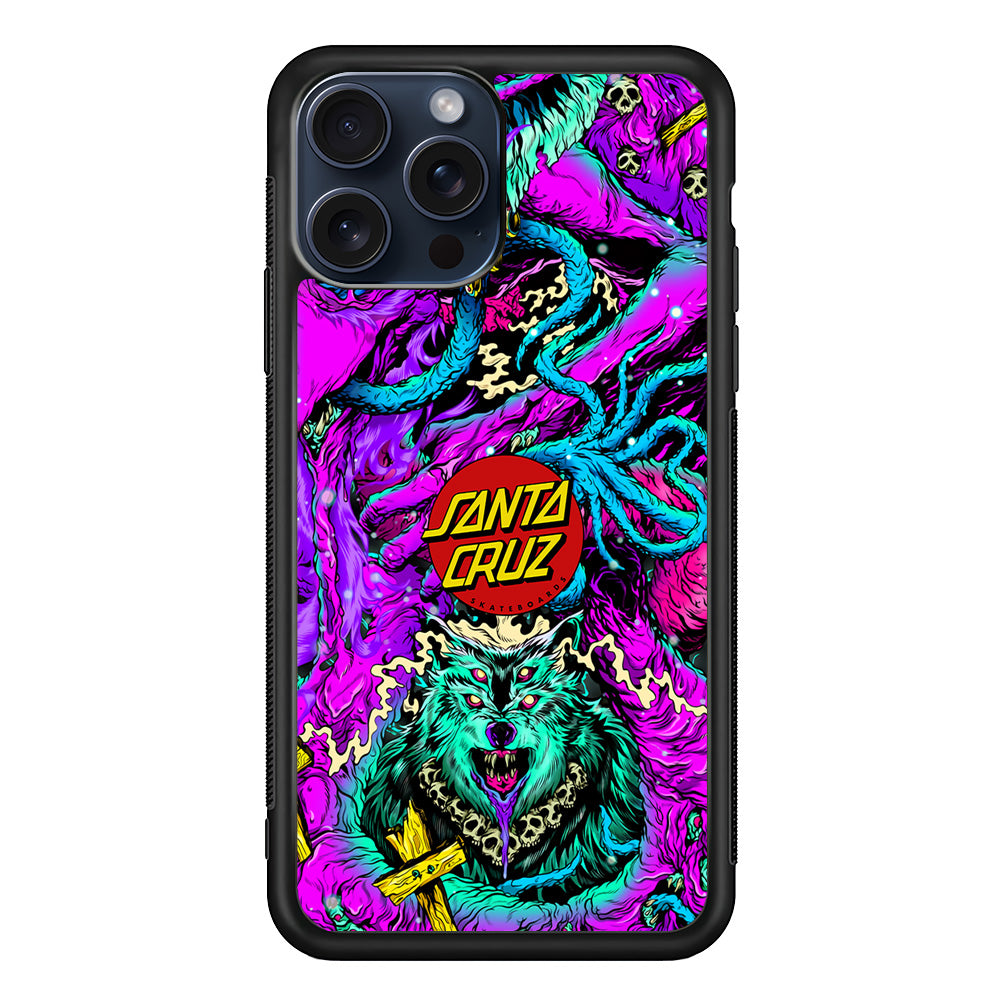 Santa Cruz Skateboard Wolf iPhone 15 Pro Max Case | Slim Rubber Case for iPhone 15 Pro Max