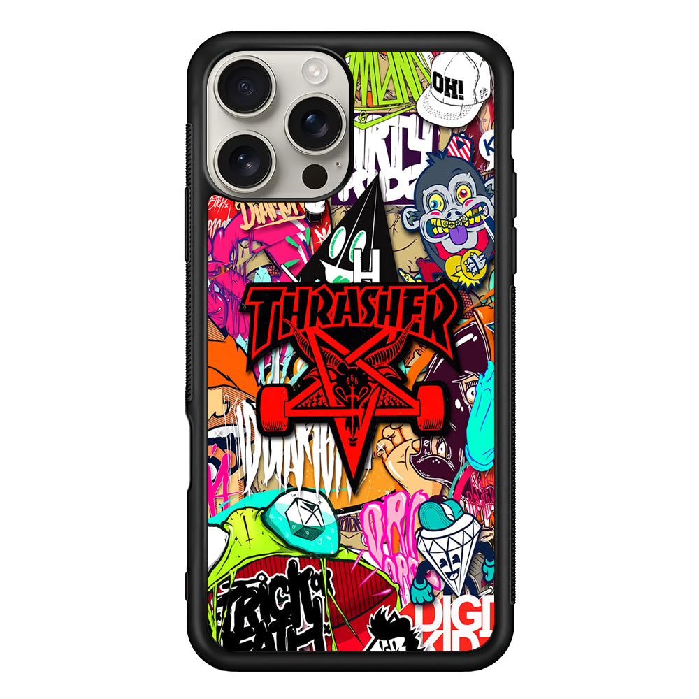 Thrasher Gang Assembly iPhone 16 Pro Max Case | Slim Rubber Case for iPhone 16 Pro Max