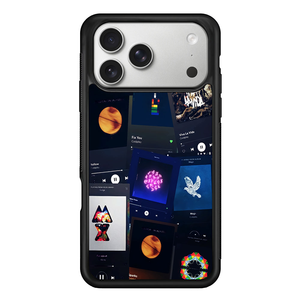 Coldplay Playlist Song iPhone 17 Pro Case | Slim Rubber Case for iPhone 17 Pro