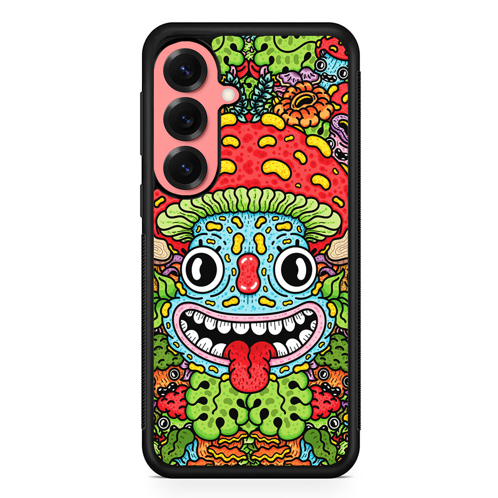 Mushroom Face Doodle Samsung Galaxy S25 Case | Protective Case for Samsung Galaxy S25