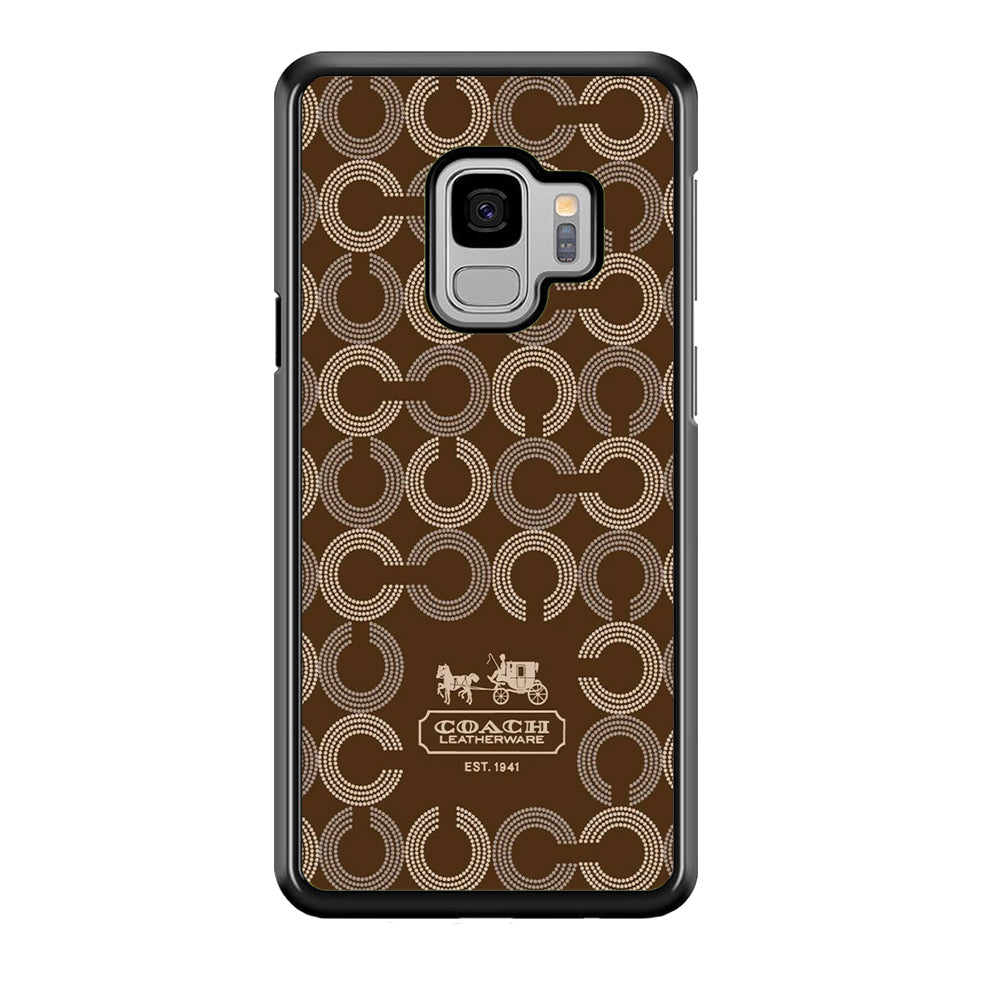 Coach Pattern Brown Samsung Galaxy S9 Case | Slim Rubber Case for Samsung Galaxy S9