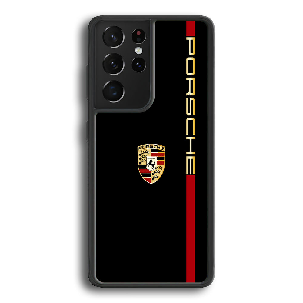 Porsche Car Logo Luxury Samsung Galaxy S24 Ultra Case | Slim Rubber Case for Samsung Galaxy S24 Ultra