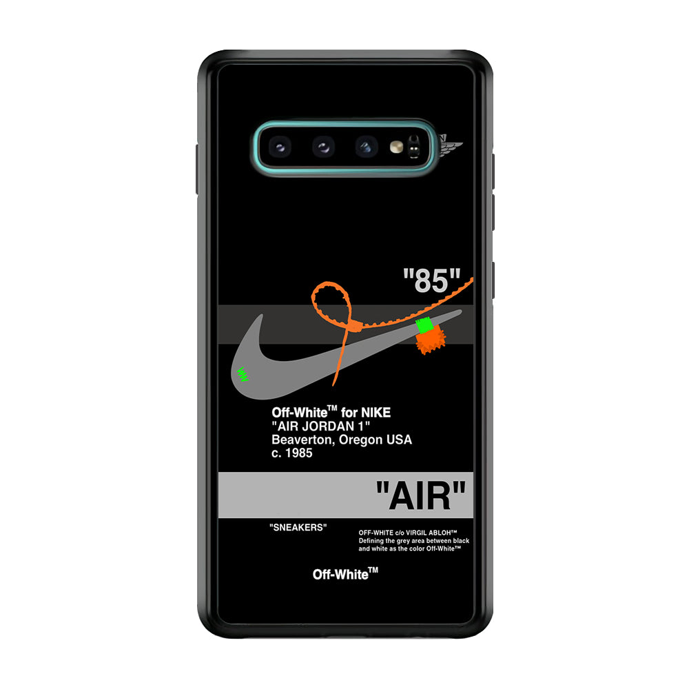 Off White x Nike Air Jordan Black Samsung Galaxy S10 Plus Case | Slim Rubber Case for Samsung Galaxy S10 Plus