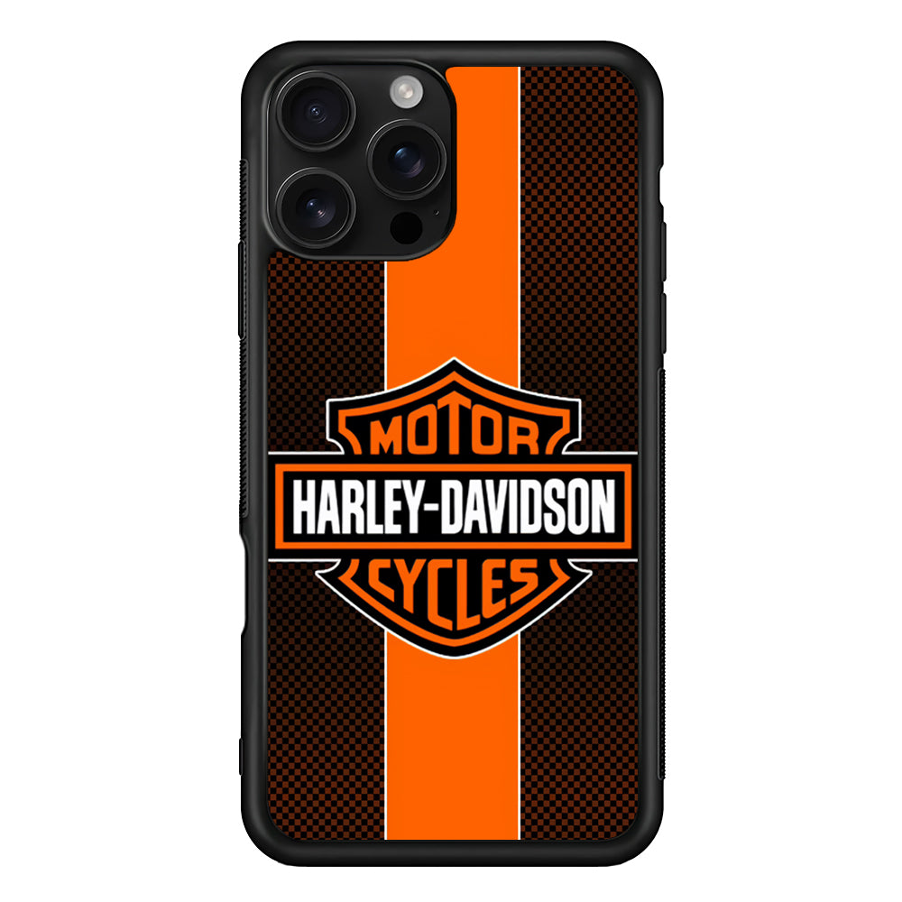Harley Davidson Square Pattern iPhone 16 Pro Case - Stylish Protective Cover for iPhone 16 Pro