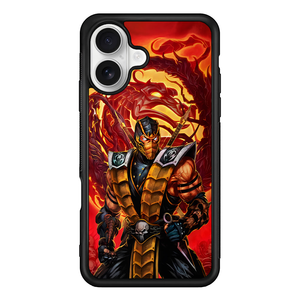 Scorpion Hanzo Mortal Kombat iPhone 16 Plus Case | Durable Protective Rubber Cover