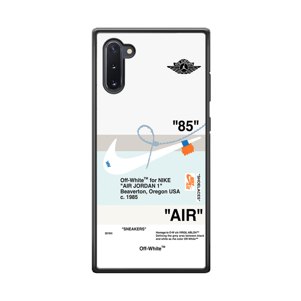 Off White x Nike Air Jordan Natural Samsung Galaxy Note 10 Case | Slim Rubber Case for Samsung Galaxy Note 10