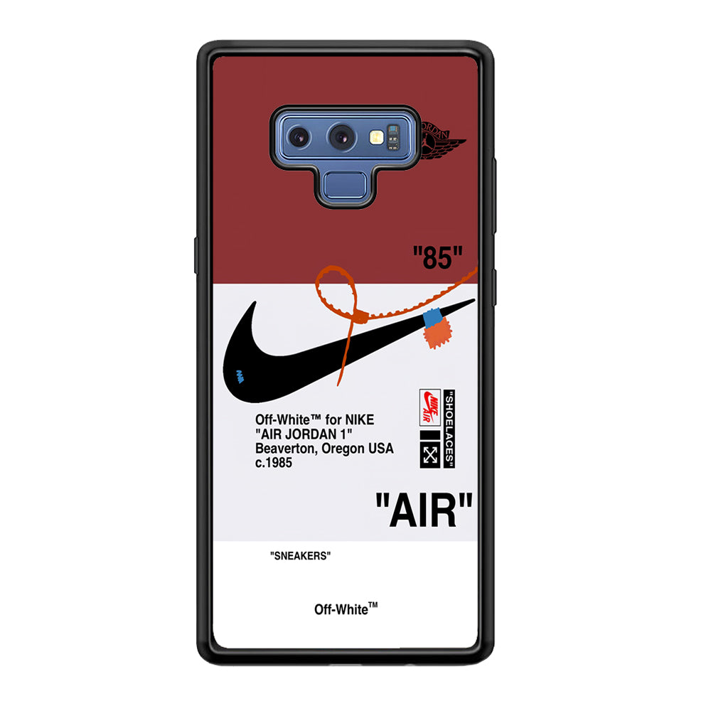 Off White x Nike Air Jordan Red Samsung Galaxy Note 9 Case | Slim Rubber Case for Samsung Galaxy Note 9