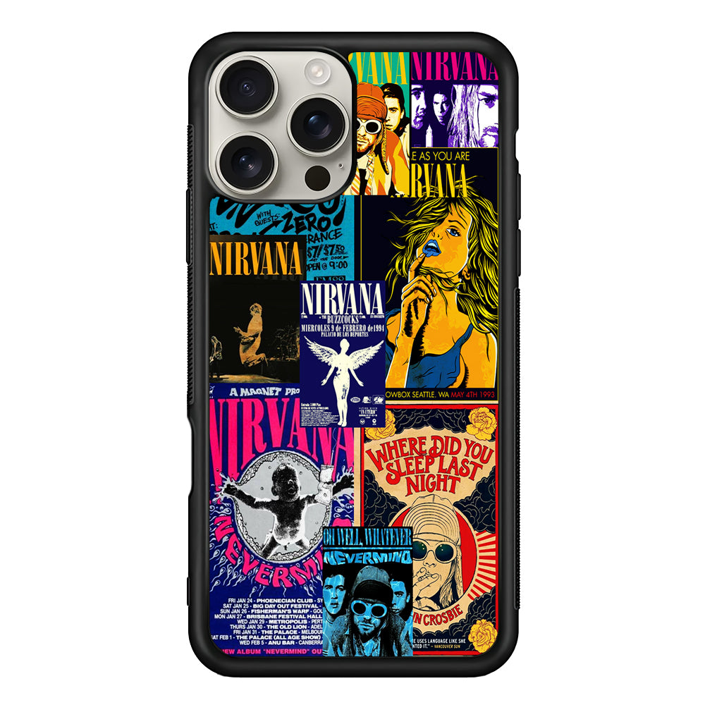 Nirvana Album Cover Collage iPhone 16 Pro Max Case | Stylish Protective Case for iPhone 16 Pro Max