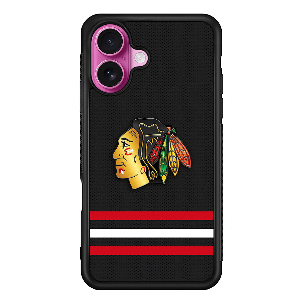 Chicago Blackhawks Pattern iPhone 17 Case | Slim Protective Rubber Phone Cover