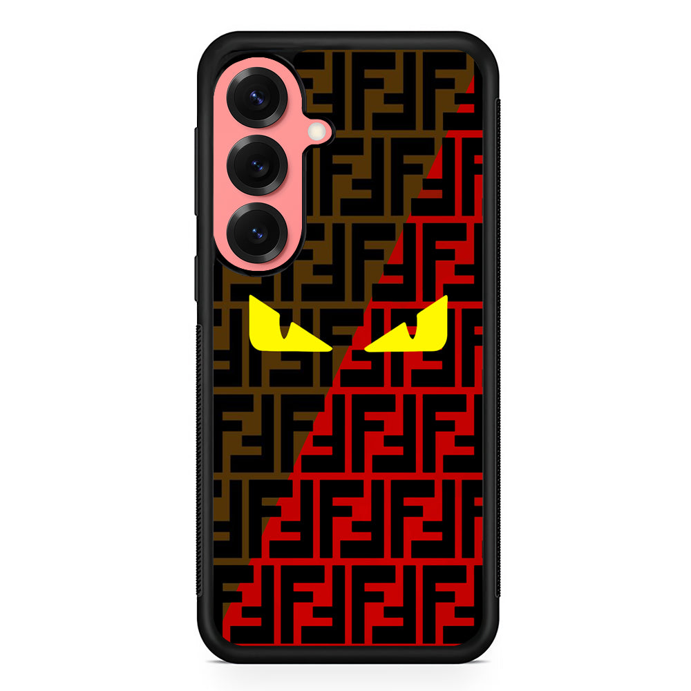 Fendi Choco Red Samsung Galaxy S25 Case | Slim Rubber Case for Samsung Galaxy S25