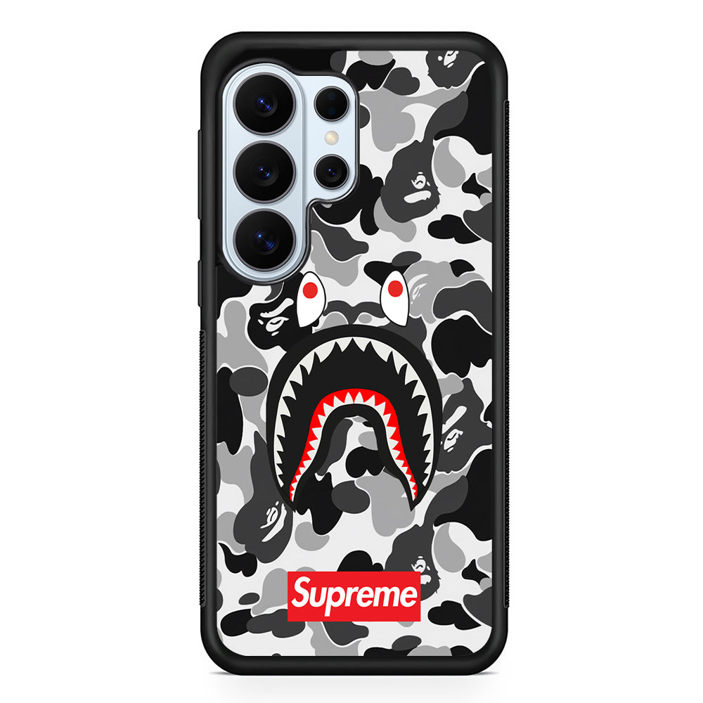 Bape Supreme Black Camo Samsung Galaxy S26 Ultra Case | Protective Phone Cover