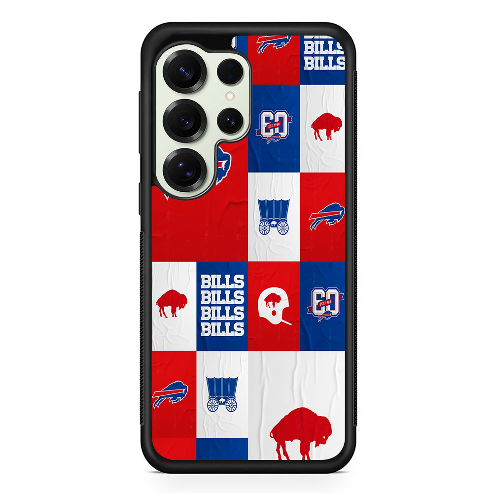 Buffalo Bills Collage Samsung Galaxy S25 Ultra Case | Durable Rubber Case for Samsung Galaxy S25 Ultra