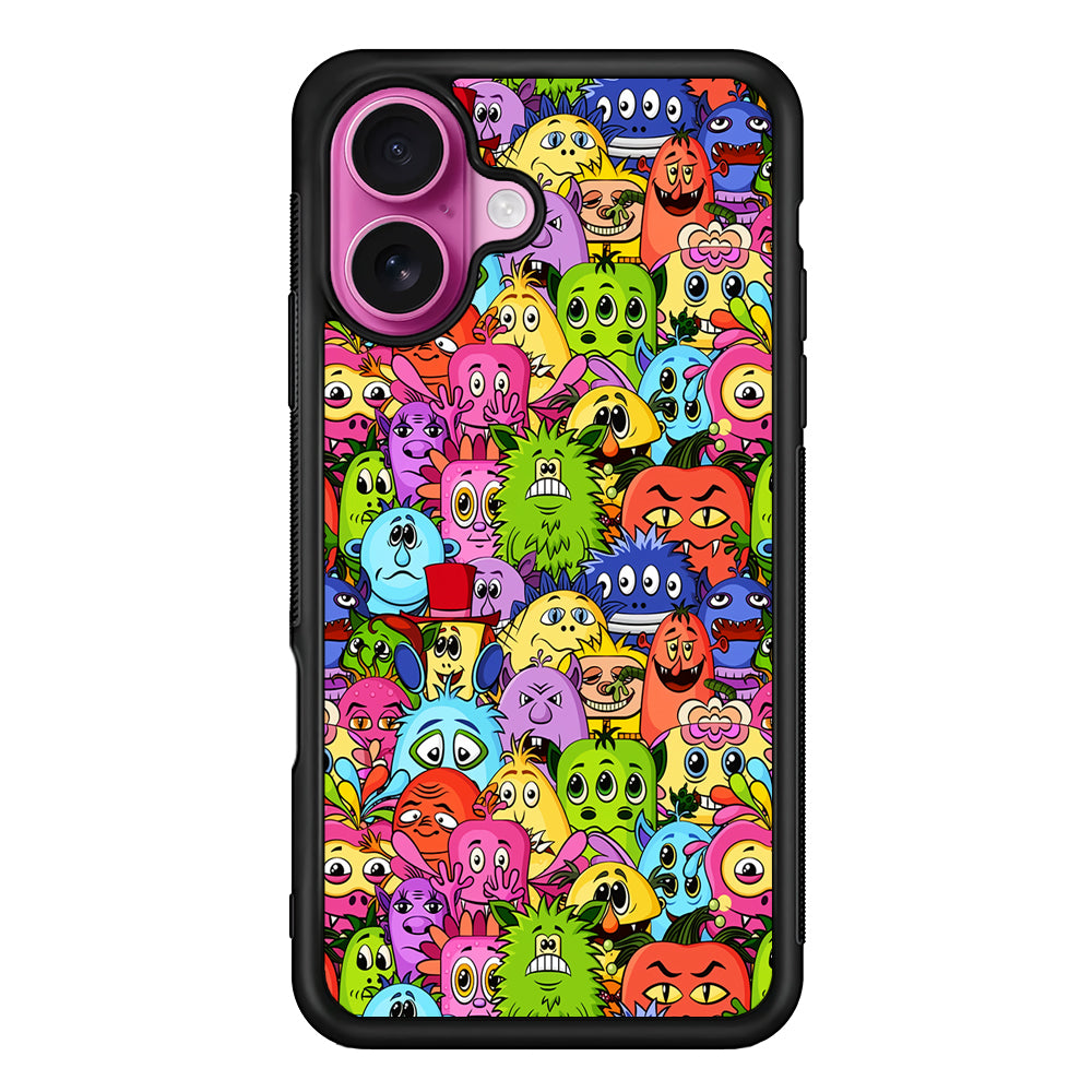 Monster Alien Cartoon Doodle iPhone 17 Case | Slim Protective Rubber Phone Cover