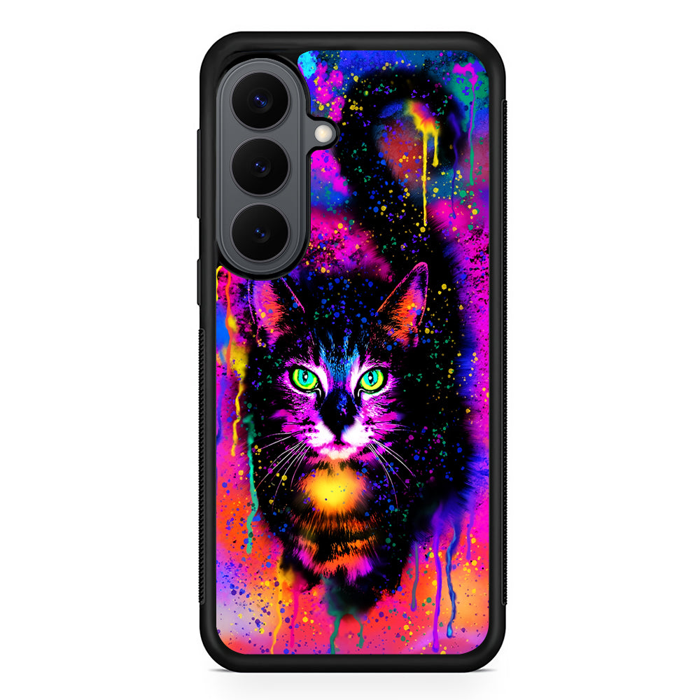 Cute Rainbow Cat Painting Samsung Galaxy S26 Plus Case | Slim Rubber Case for Samsung Galaxy S26 Plus