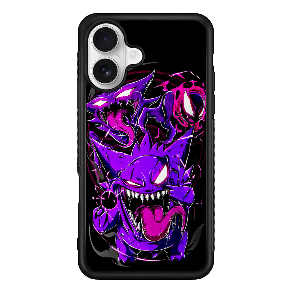 Pokemon Gengar Haunter Gatsly iPhone 16 Plus Case | Durable Protective Rubber Cover