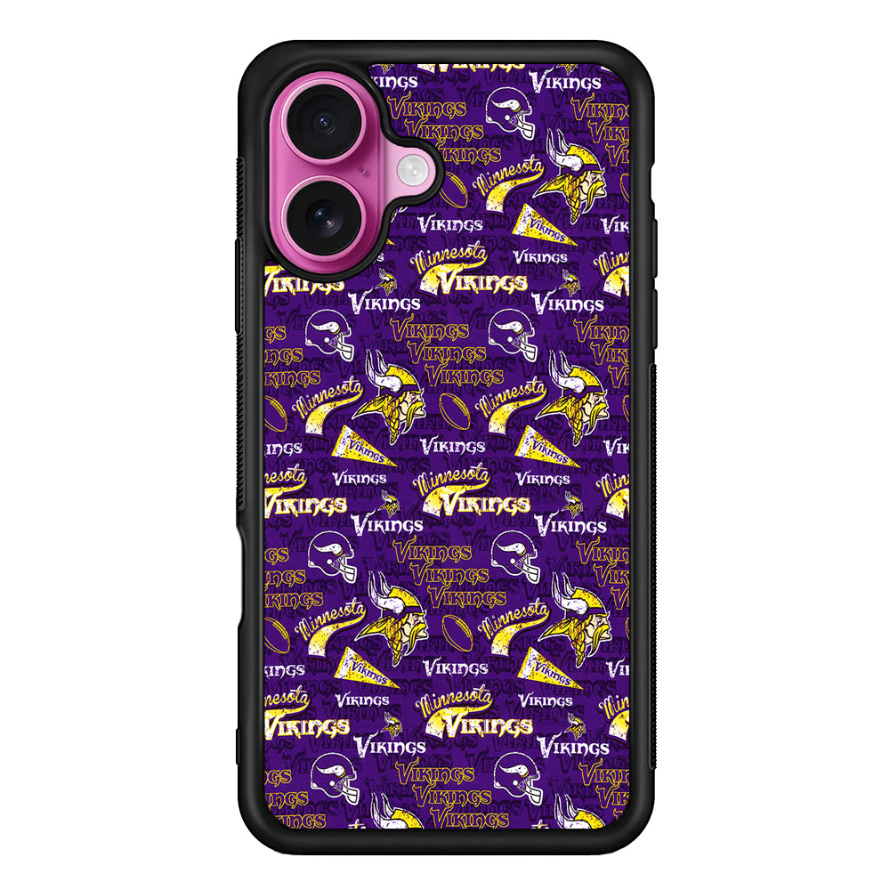 Minnesota Vikings Patterns iPhone 17 Case | Slim Protective Rubber Phone Cover