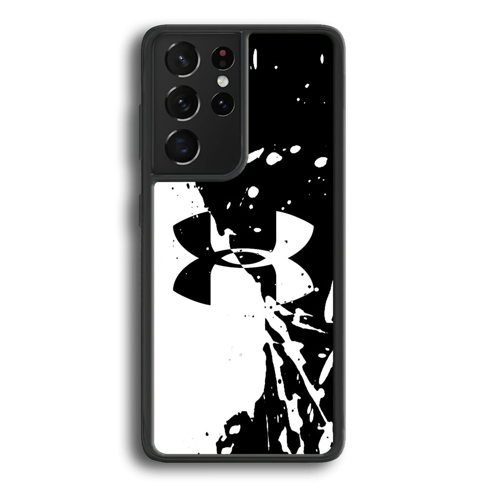 Under Armour Black White Samsung Galaxy S24 Ultra Case | Slim Rubber Case for Samsung Galaxy S24 Ultra