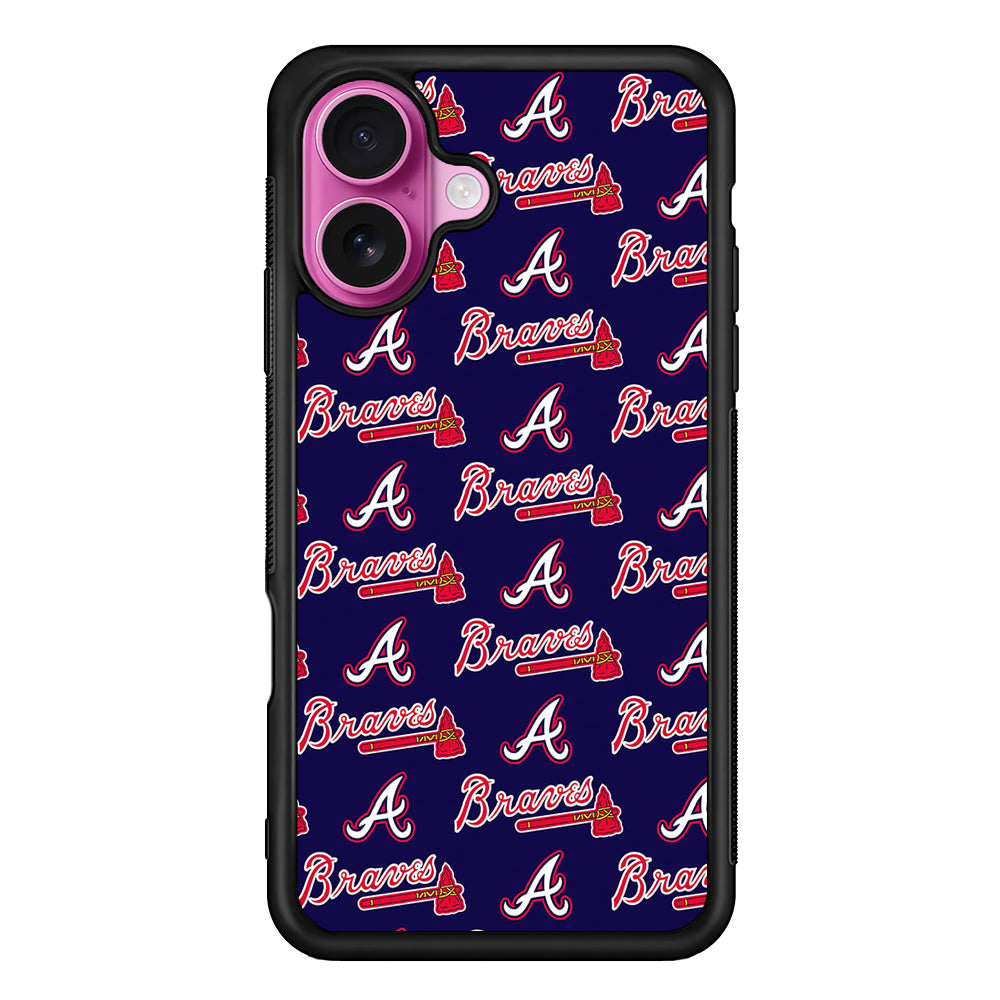 Atlanta Braves Pattern iPhone 17 Case | Slim Protective Rubber Phone Cover
