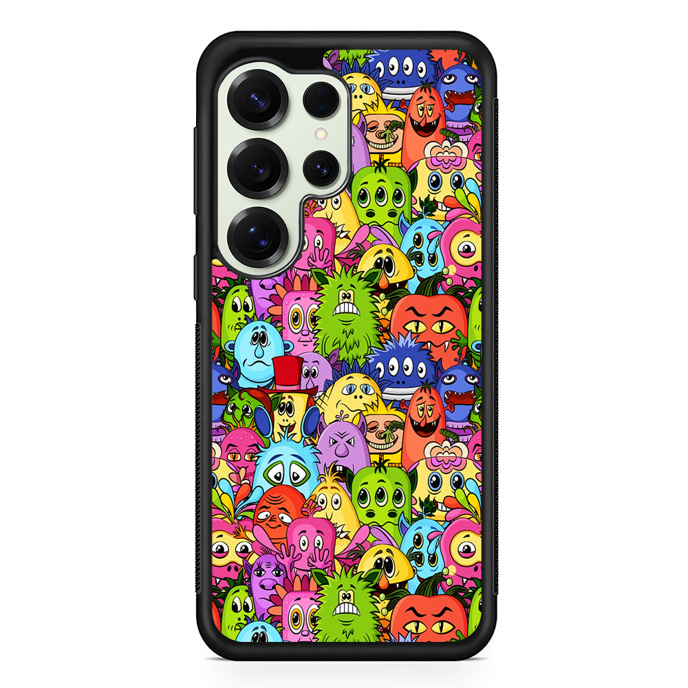 Monster Alien Cartoon Doodle Samsung Galaxy S25 Ultra Case | Durable Rubber Case for Samsung Galaxy S25 Ultra