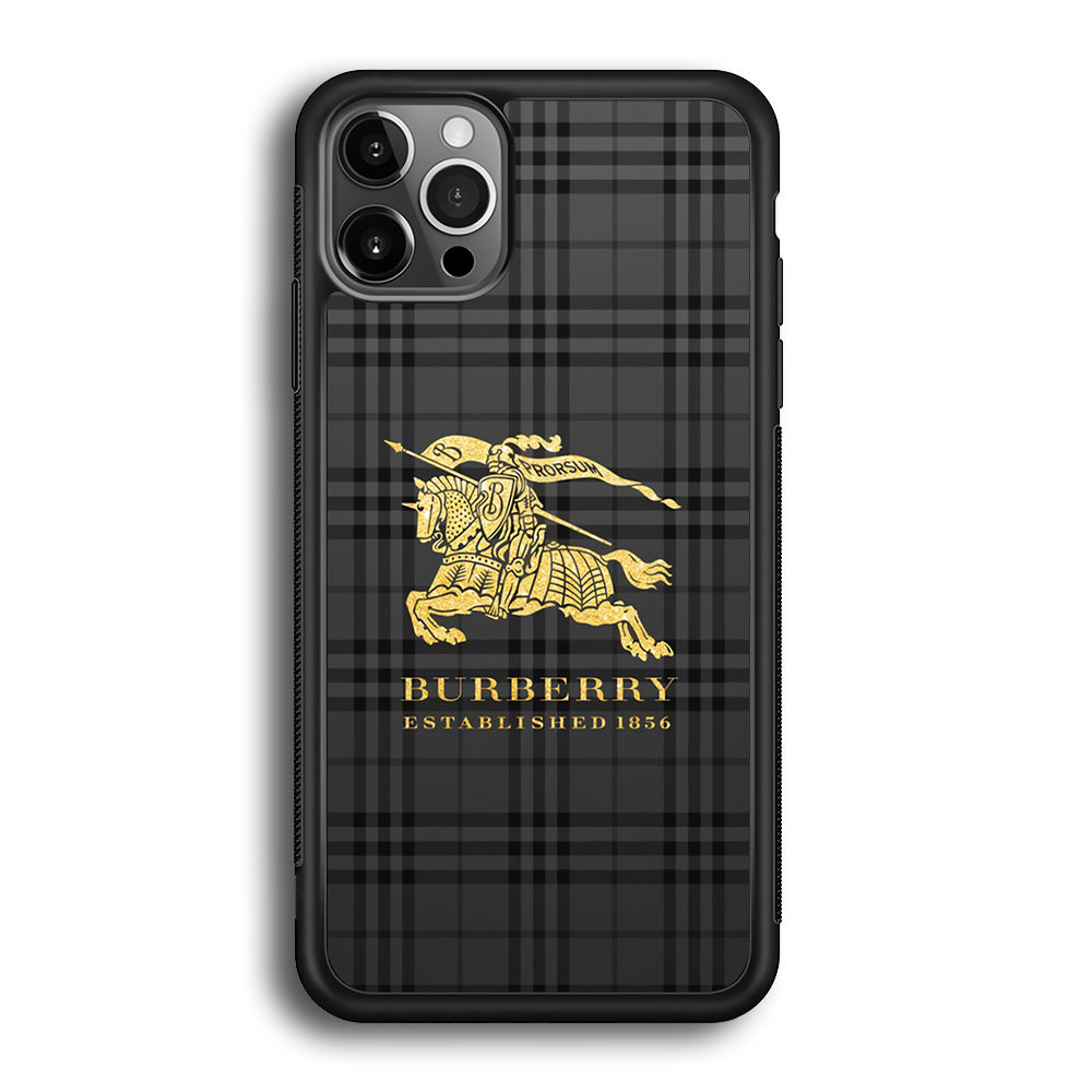 Burberry Simple Dark Grey iPhone 12 Pro Max Case | Slim Rubber Case for iPhone 12 Pro Max