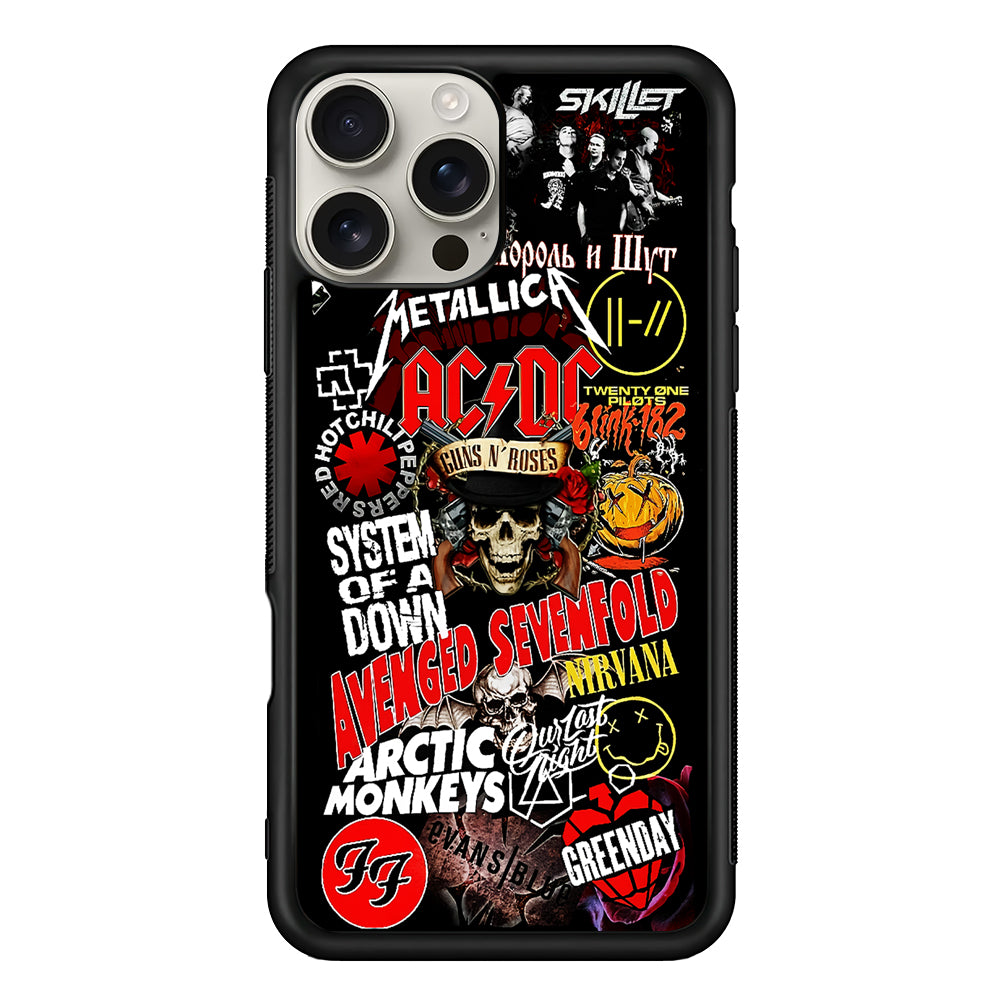 90s Rock Metal Aesthetic iPhone 16 Pro Max Case | Stylish Protective Case for iPhone 16 Pro Max